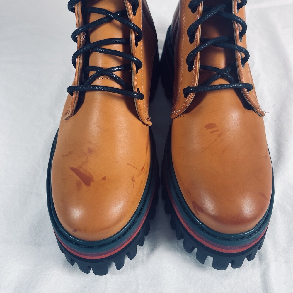 Farm Rio Leather Lace‎ Ankle Boots Womens Size 7.5 Embroidered Accent Zipper - Picture 4 of 9